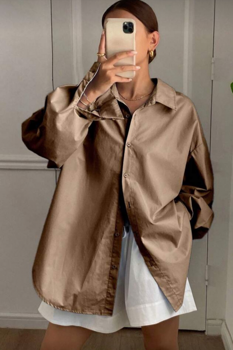 Ženska košulja PREVOLZA BROWN, Boja: smeđa, IVET.HR - MODERNA ODJEĆA