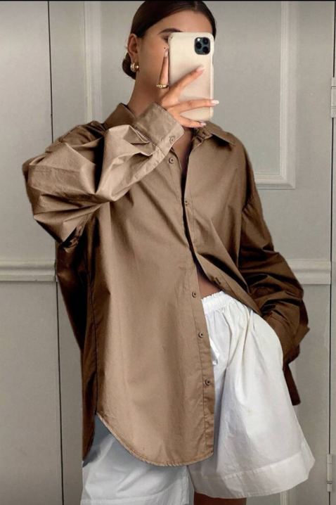 Ženska košulja PREVOLZA BROWN, Boja: smeđa, IVET.HR - MODERNA ODJEĆA