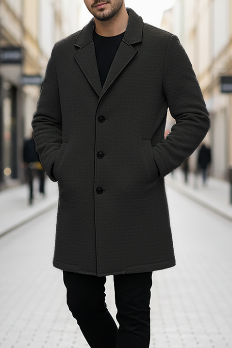 Muški kaput MELFER BLACK, Boja: crna, IVET.HR - MODERNA ODJEĆA