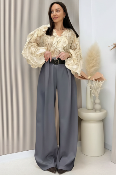 Hlače RELFODA GREY, Boja: siva, IVET.HR - MODERNA ODJEĆA