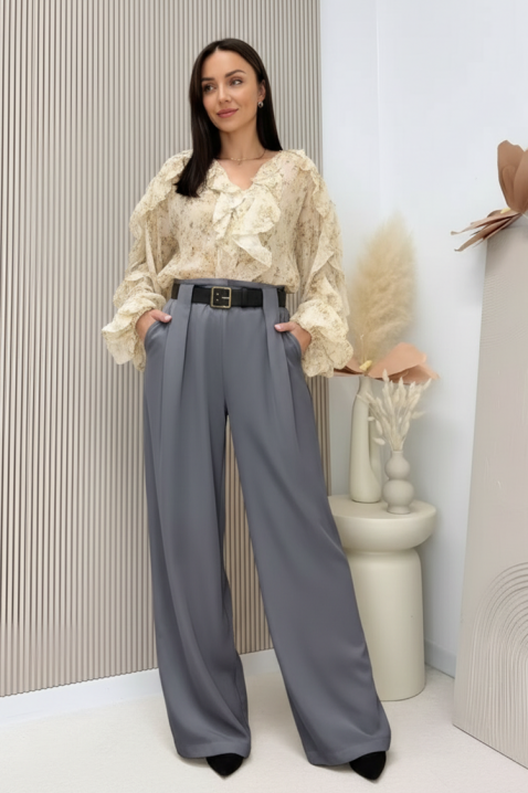 Hlače RELFODA GREY, Boja: siva, IVET.HR - MODERNA ODJEĆA