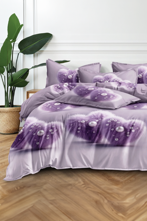 Komplet posteljina MELFISY 200x220 cm pamuk - 3 dijela, Boja: ljubičasta, IVET.HR - MODERNA ODJEĆA