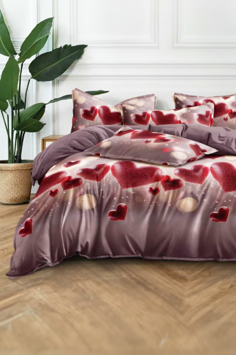 Komplet posteljina FLOMEGY 200x220 cm pamuk - 3 dijela, Boja: ljubičasta, IVET.HR - MODERNA ODJEĆA