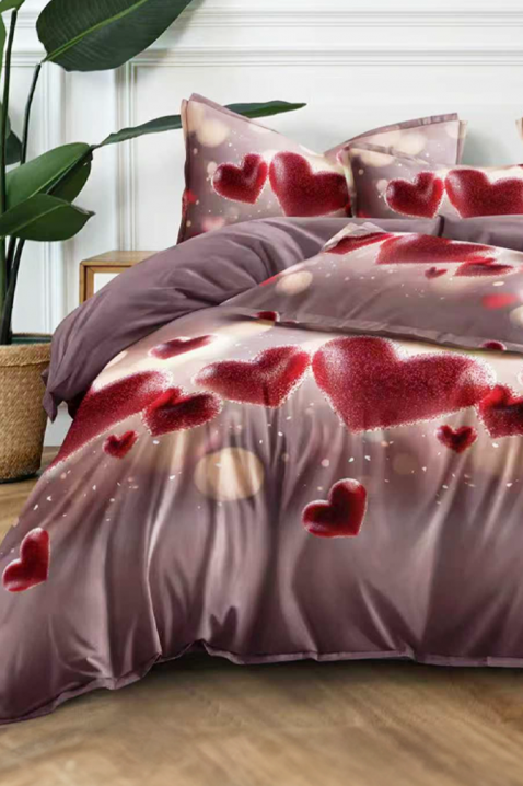 Komplet posteljina FLOMEGY 200x220 cm pamuk - 3 dijela, Boja: ljubičasta, IVET.HR - MODERNA ODJEĆA