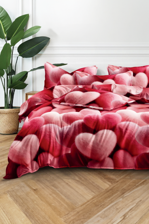 Komplet posteljina IRMOLDY 200x220 cm pamuk - 3 dijela, Boja: crvena, IVET.HR - MODERNA ODJEĆA