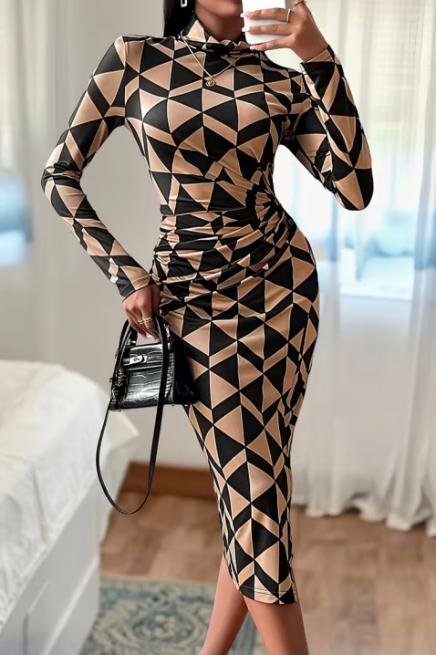 Haljina FIOGELJA, Boja: crna s bež, IVET.HR - MODERNA ODJEĆA