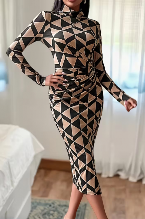 Haljina FIOGELJA, Boja: crna s bež, IVET.HR - MODERNA ODJEĆA