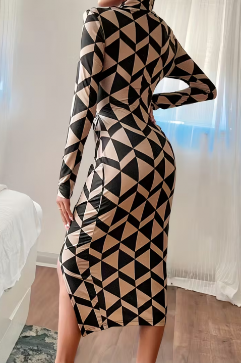 Haljina FIOGELJA, Boja: crna s bež, IVET.HR - MODERNA ODJEĆA