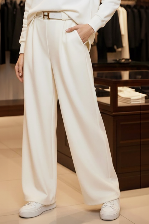 Hlače AKSOLTA ECRU, Boja: drap, IVET.HR - MODERNA ODJEĆA