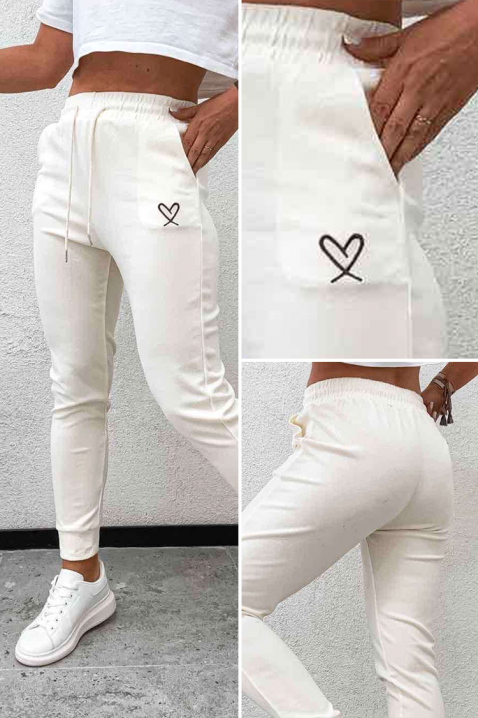 Hlače SARGOLVA, Boja: bijela, IVET.HR - MODERNA ODJEĆA