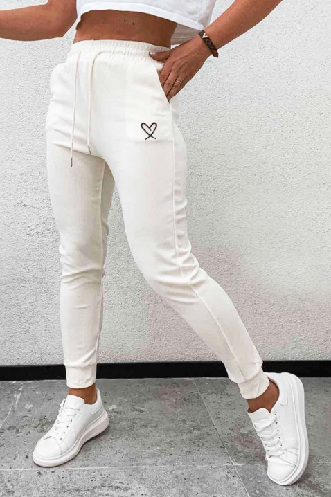 Hlače SARGOLVA, Boja: bijela, IVET.HR - MODERNA ODJEĆA