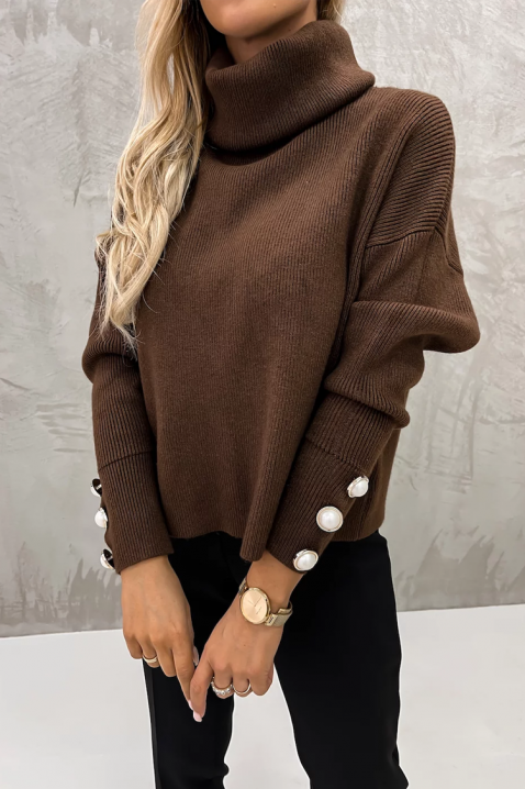 Džemper TENSILDA BROWN, Boja: smeđa, IVET.HR - MODERNA ODJEĆA