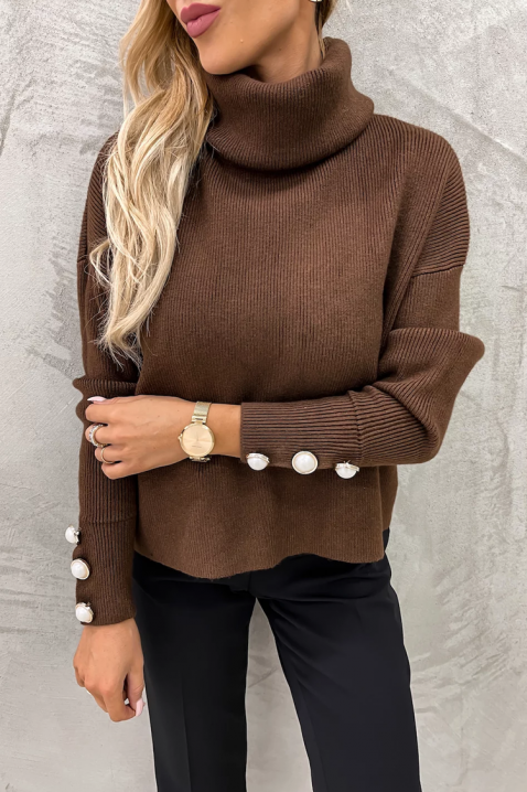 Džemper TENSILDA BROWN, Boja: smeđa, IVET.HR - MODERNA ODJEĆA