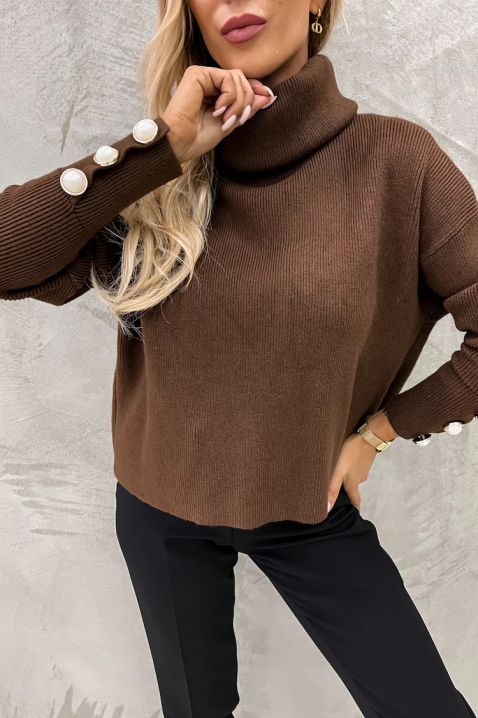 Džemper TENSILDA BROWN, Boja: smeđa, IVET.HR - MODERNA ODJEĆA