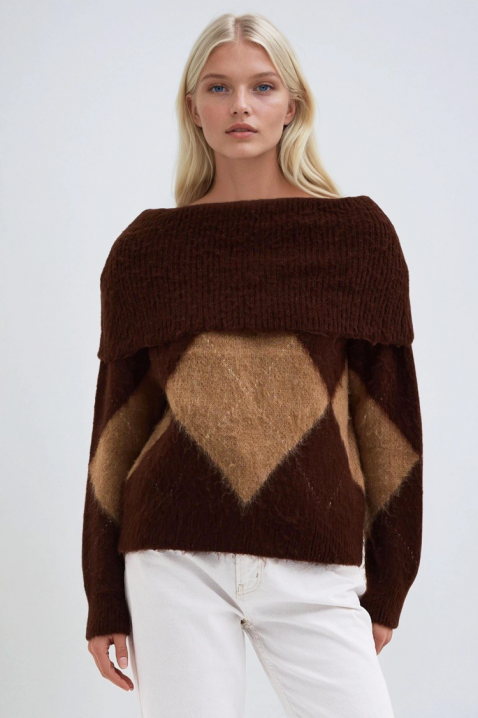 Džemper SEBRENDA BROWN, Boja: smeđa, IVET.HR - MODERNA ODJEĆA