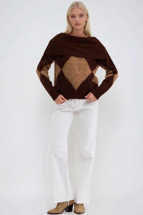 Džemper SEBRENDA BROWN, Boja: smeđa, IVET.HR - MODERNA ODJEĆA