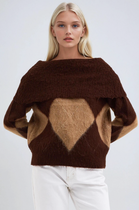 Džemper SEBRENDA BROWN, Boja: smeđa, IVET.HR - MODERNA ODJEĆA