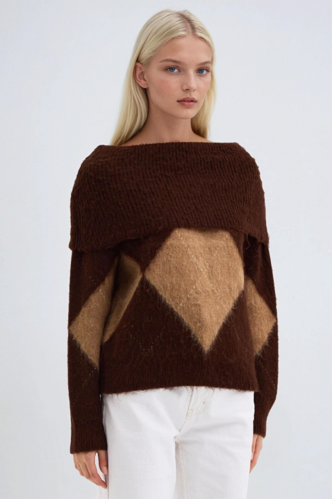 Džemper SEBRENDA BROWN, Boja: smeđa, IVET.HR - MODERNA ODJEĆA