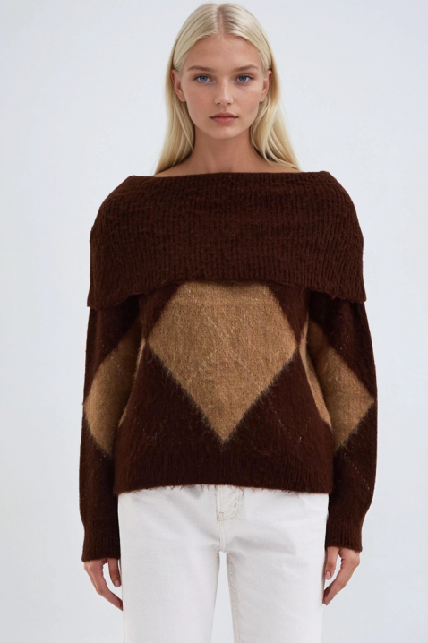Džemper SEBRENDA BROWN, Boja: smeđa, IVET.HR - MODERNA ODJEĆA