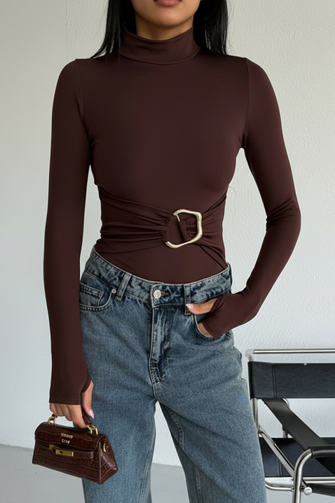 Bodi - bluza TEMINSA BROWN, Boja: smeđa, IVET.HR - MODERNA ODJEĆA