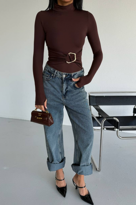 Bodi - bluza TEMINSA BROWN, Boja: smeđa, IVET.HR - MODERNA ODJEĆA