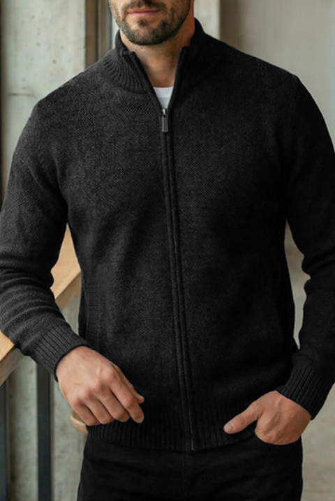 Muški kardigan TIMBO BLACK, Boja: crna, IVET.HR - MODERNA ODJEĆA