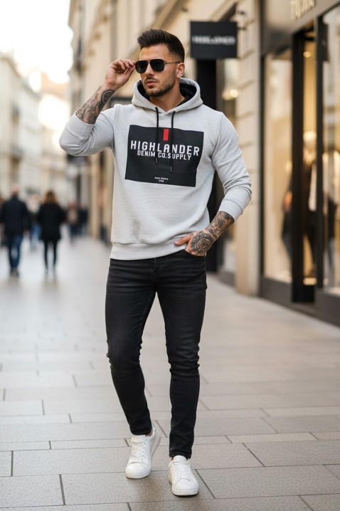 Muška dukserica MEFRIDO LIGHT GREY, Boja: svjetlosiva, IVET.HR - MODERNA ODJEĆA