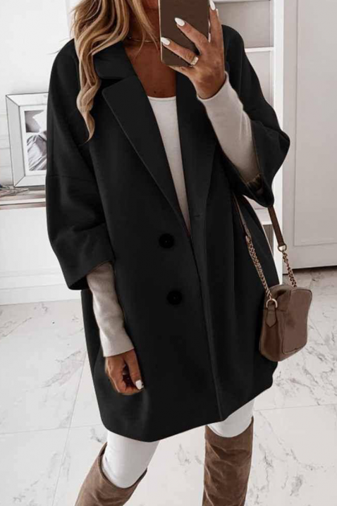 Kaput OLFONJA BLACK, Boja: crna, IVET.HR - MODERNA ODJEĆA