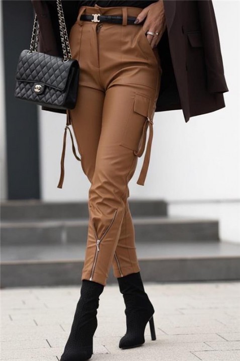 Hlače SILINZA CAMEL, Boja: svjetlosmeđa, IVET.HR - MODERNA ODJEĆA