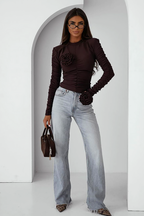 Ženska bluza LUDBELDA BROWN, Boja: smeđa, IVET.HR - MODERNA ODJEĆA