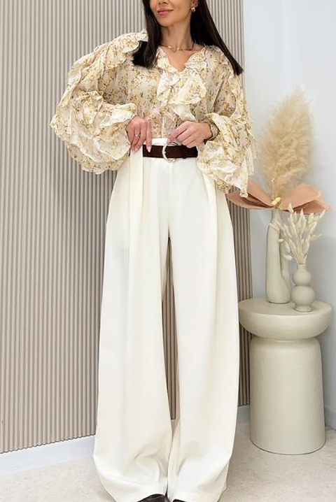 Hlače SLADORLA, Boja: bijela, IVET.HR - MODERNA ODJEĆA