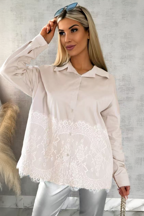 Ženska košulja GLEDROLZA ECRU, Boja: drap, IVET.HR - MODERNA ODJEĆA