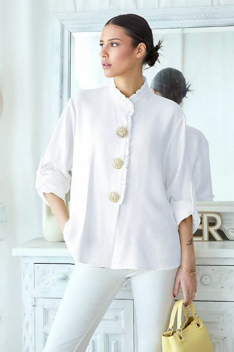 Ženska košulja LARVOLDA WHITE, Boja: bijela, IVET.HR - MODERNA ODJEĆA