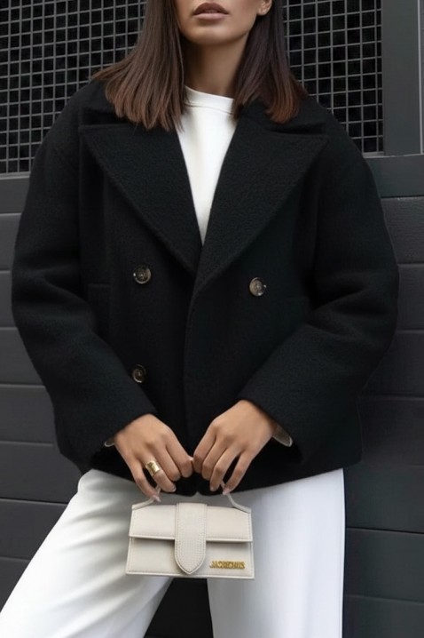 Kaput POLOBENZA BLACK, Boja: crna, IVET.HR - MODERNA ODJEĆA