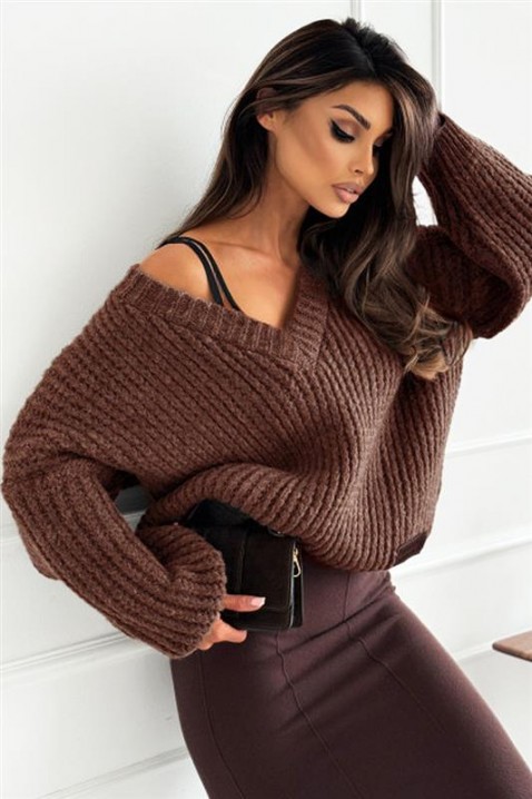 Džemper SLEVOLDA MOCHA, Boja: moka, IVET.HR - MODERNA ODJEĆA