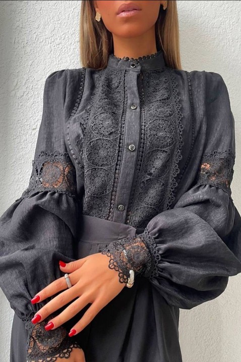 Ženska košulja MARTEMONA BLACK, Boja: crna, IVET.HR - MODERNA ODJEĆA