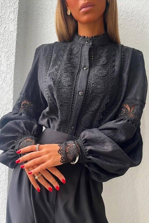 Ženska košulja MARTEMONA BLACK, Boja: crna, IVET.HR - MODERNA ODJEĆA