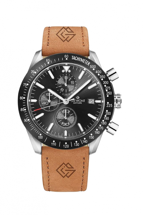 Muški sat Giewont Chronograph Sapphire Black, Boja: crna, IVET.HR - MODERNA ODJEĆA