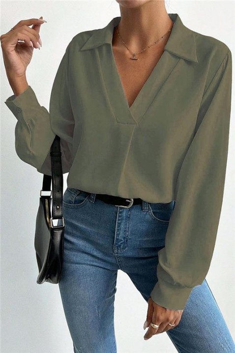 Ženska bluza MIOHEZA KHAKI, Boja: kaki, IVET.HR - MODERNA ODJEĆA