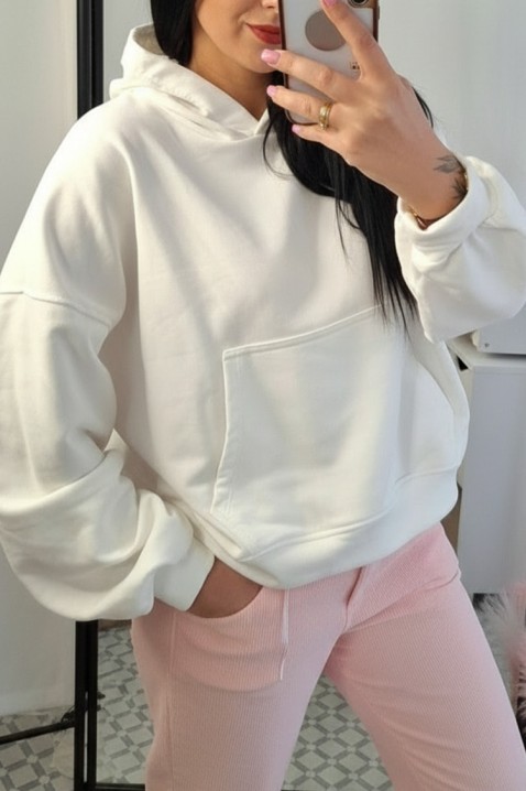 Dukserica RIVROLDA WHITE, Boja: bijela, IVET.HR - MODERNA ODJEĆA