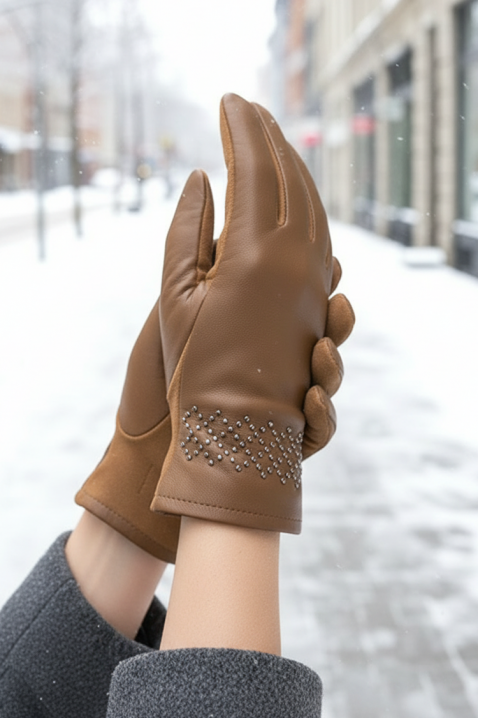 Ženske rukavice VAKALZA BROWN, Boja: smeđa, IVET.HR - MODERNA ODJEĆA