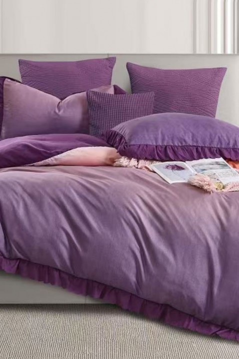 Komplet posteljina MIOGERY PURPLE 160x220 cm pamuk - 3 dijela, Boja: ljubičasta, IVET.HR - MODERNA ODJEĆA