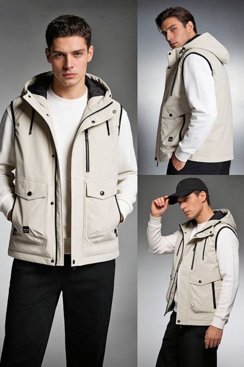 Muški prsluk FAMOZO ECRU, Boja: drap, IVET.HR - MODERNA ODJEĆA