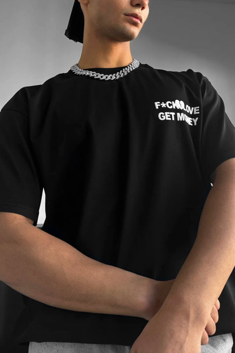 Muška majica FRONZO BLACK, Boja: crna, IVET.HR - MODERNA ODJEĆA