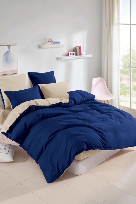 Komplet posteljina SINELY 160x200 cm pamuk - 4 dijela, Boja: tamnoplava, IVET.HR - MODERNA ODJEĆA