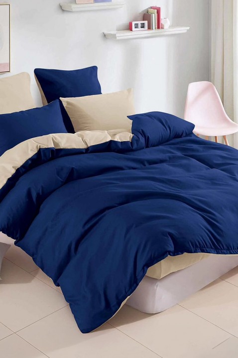 Komplet posteljina SINELY 160x200 cm pamuk - 4 dijela, Boja: tamnoplava, IVET.HR - MODERNA ODJEĆA