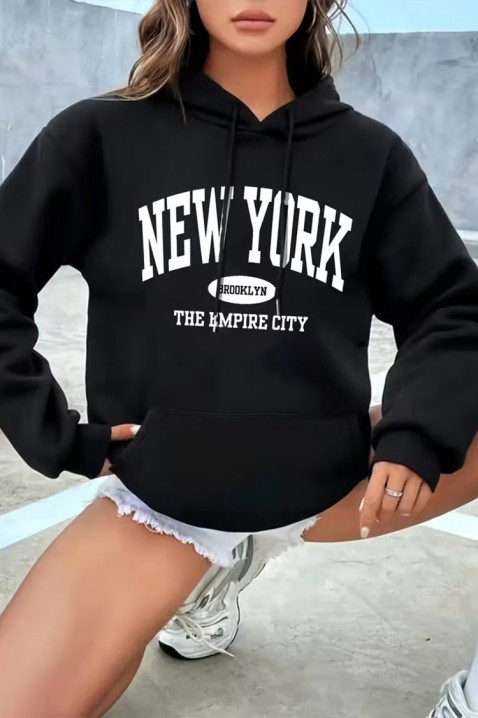 Dukserica PROZILIYA, Boja: crna, IVET.HR - MODERNA ODJEĆA