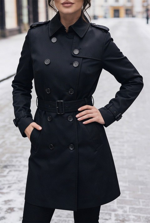 Trench kaput LORVELMA, Boja: crna, IVET.HR - MODERNA ODJEĆA