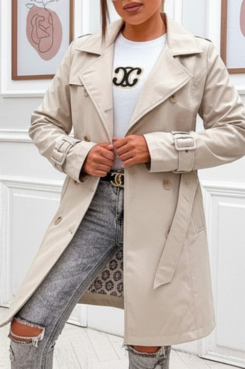 Trench kaput GRELOZA ECRU, Boja: drap, IVET.HR - MODERNA ODJEĆA