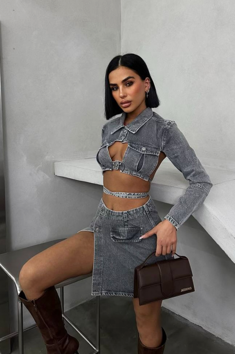 Komplet DENIMOLZA, Boja: grafitna, IVET.HR - MODERNA ODJEĆA